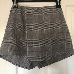 High waist skort plaid